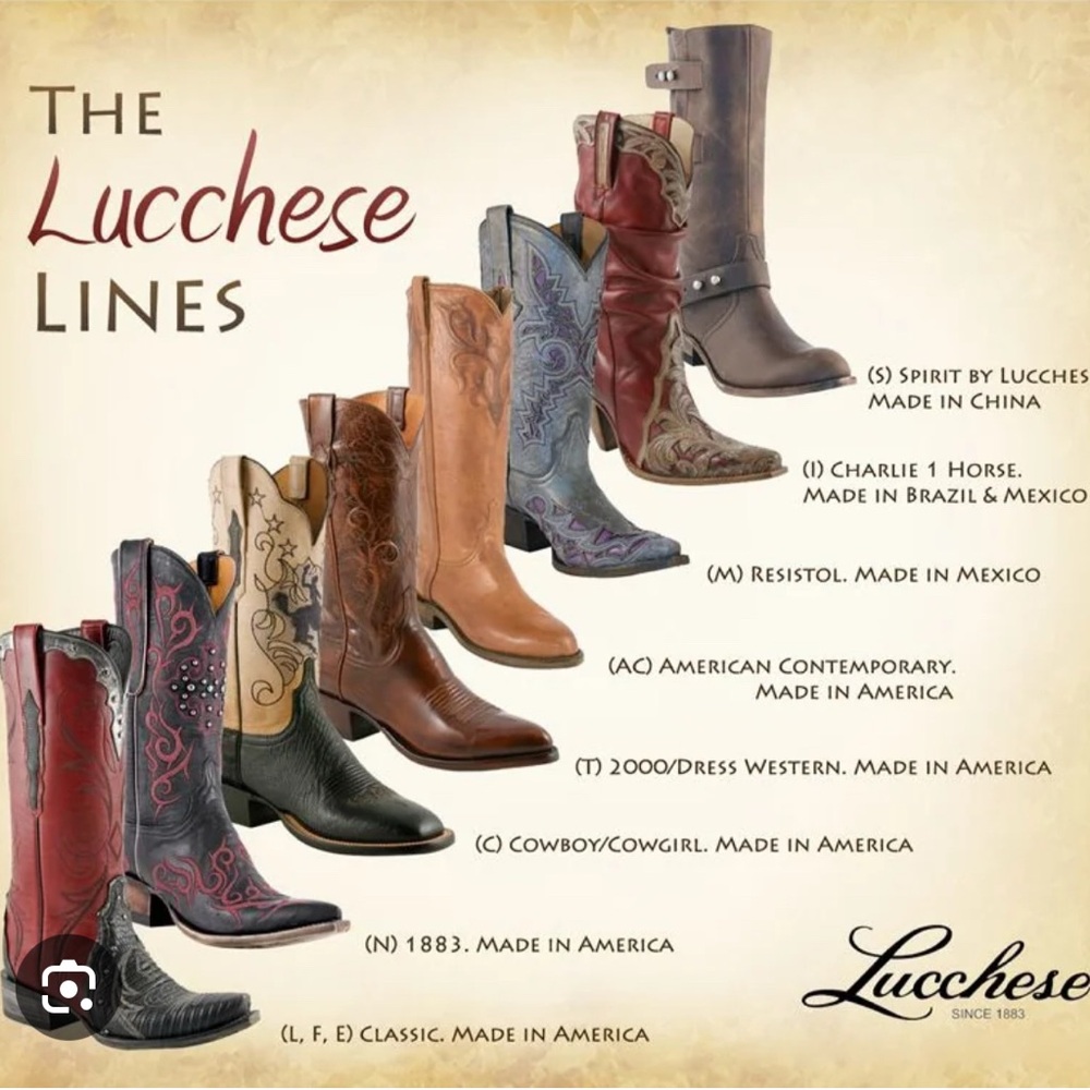 Lucchese  Boot Styles Chart  🌵